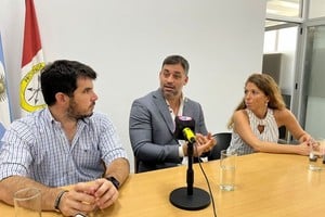 Chiarella, Basso y Galnares, en la presentación.