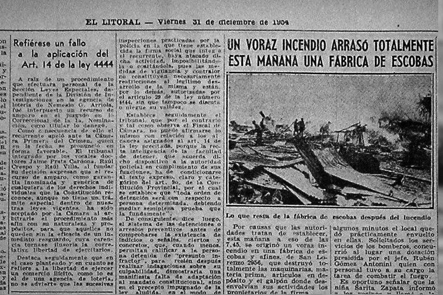 El recorte de El Litoral con la crónica del suceso.