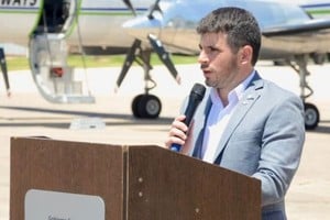 Leonel Chiarella destacó en la estación aérea local el próximo estreno del nuevo servicio. Foto: MVT