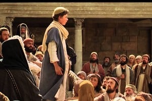 Jesús jovencito, en el Templo de Jerusalén. Al crecer, tomaba cada vez más consciencia de su condición y vocación. Recreación ilustrativa