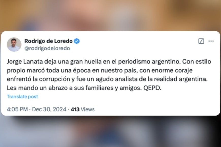 Así despidieron a Jorge Lanata vía X. Créditos: X