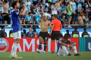 El festejo de Roger Martínez tras su gol definitivo en la final de la Sudamericana. Foto: REUTERS