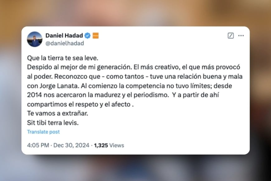 Así despidieron a Jorge Lanata vía X. Créditos: X