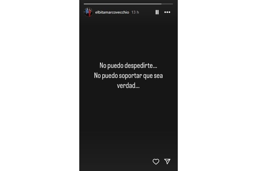 El mensaje de su esposa en Instagram.