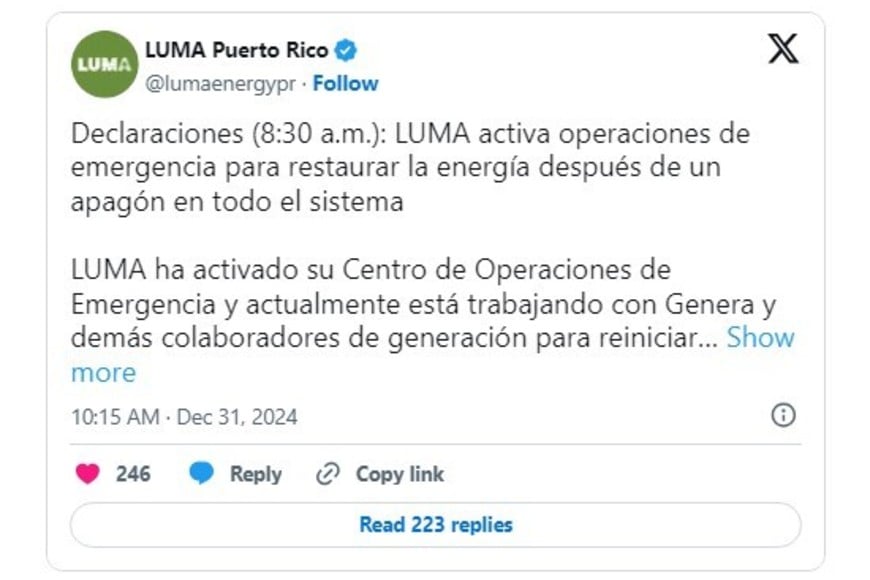 La publicación de LUMA.