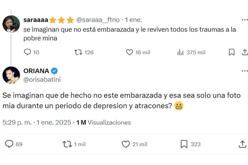 La tajante respuesta de Oriana en redes sociales.