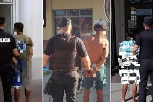 Los policías trasladaron a los aprehendidos a las dependencias correspondientes por jurisdicción, donde quedaron a disposición de las autoridades judiciales de turno. Crédito: El Litoral.