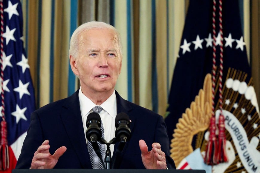 FILE PHOTO: U.S. President Joe Biden delivers remarks on securing 235 judicial confirmations, at the White House in Washington, U.S., January 2, 2025. REUTERS/Kevin Lamarque/File Photo