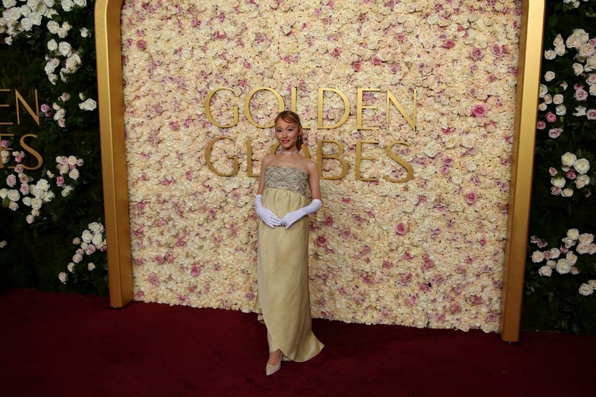 Ariana Grande attends the 82nd Golden Globe Awards in Beverly Hills, California, U.S., January 5, 2025. REUTERS/Daniel Cole