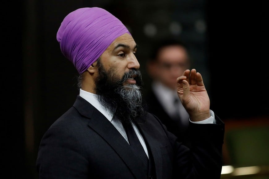 Canada's New Democratic Party leader Jagmeet Singh speaks during Question Period in the House of Commons on Parliament Hill in Ottawa, Ontario, Canada March 11, 2020. REUTERS/Blair Gable