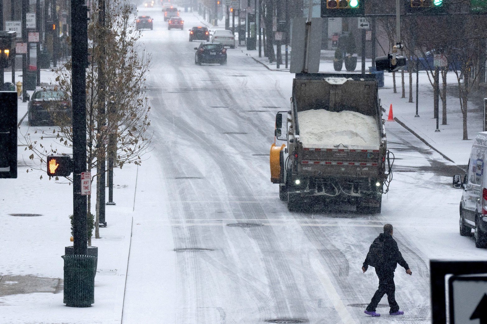 Las calles de Cincinnati, Ohio, ante la presencia de la ola polar. 