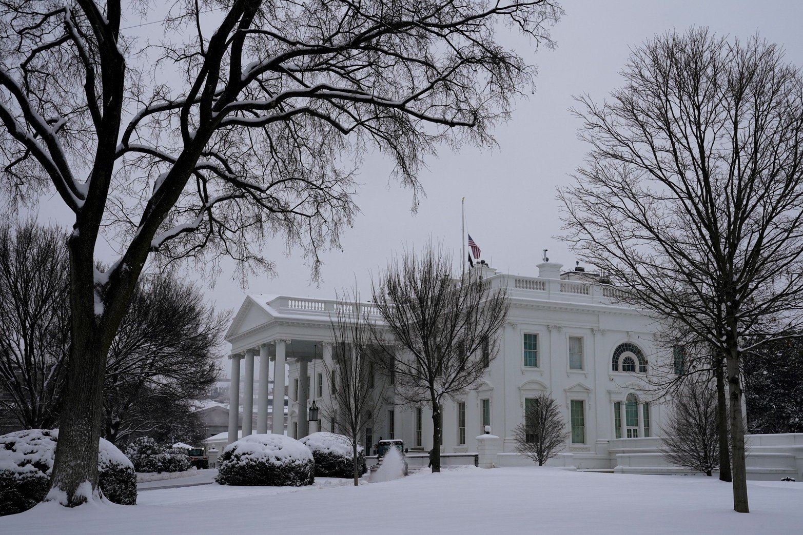 Fuerte caída de nieve en Washington en el inicio de la semana. 