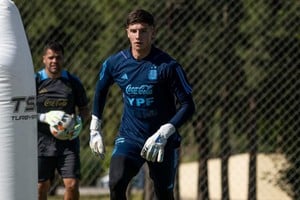 Agustín Chávez con la vestimenta de la Selección Argentina.