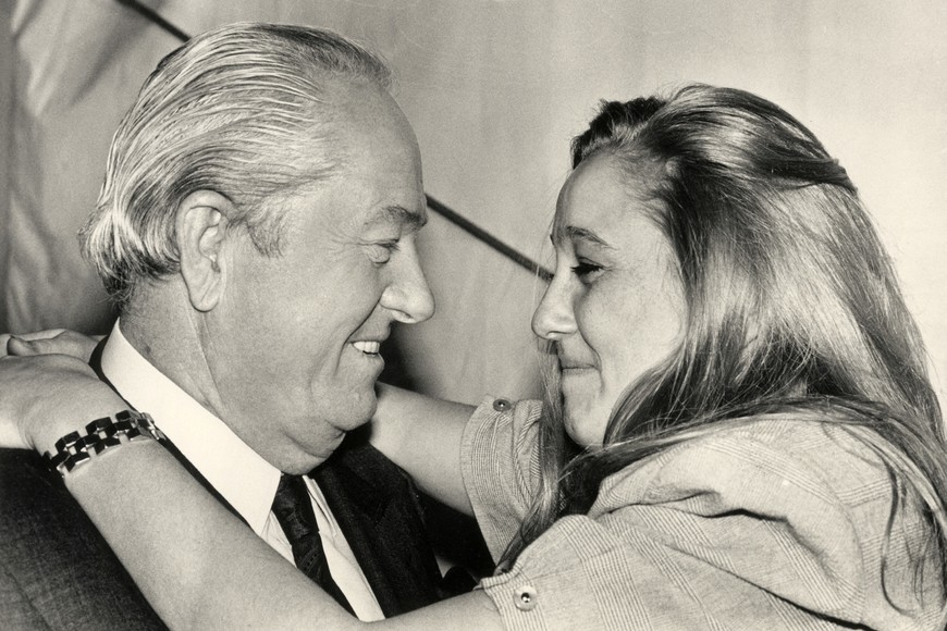 FILE PHOTO: Jean-Marie Le Pen, candidate for the extreme right National Front party, and his daughter Marine embrace each other during the first round of the presidential election,  at the National Front headquarters near Paris, France, April 24, 1988. REUTERS/Charles Platiau/File Photo