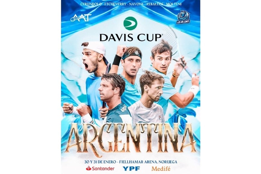 El anuncio oficial del equipo argentino de Copa Davis. Crédito: ATT