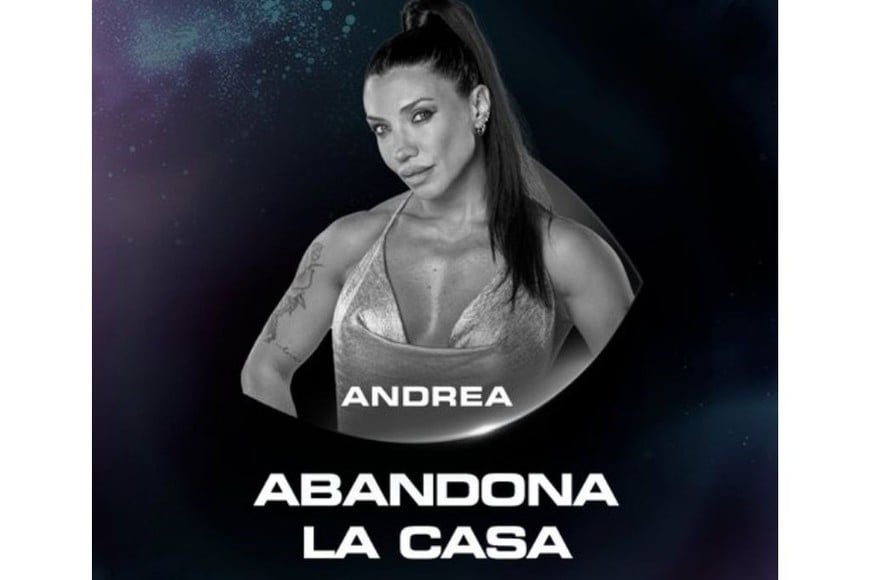 Andrea abandonó la casa por sorpresa.