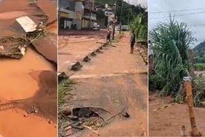 Deslizamiento de tierra provocado por las intensas lluvias