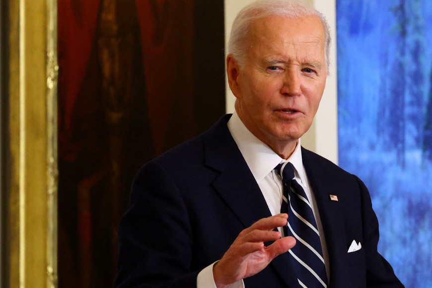 U.S. President Joe Biden speaks at an event held to establish the Chuckwalla National Monument and the Sattitla Highlands National Monument in California, at the White House in Washington, U.S., January 14, 2025. REUTERS/Fabrizio Bensch