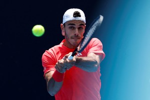 Tennis - Australian Open - Melbourne Park, Melbourne, Australia - January 16, 2025
Argentina's Francisco Cerundolo in action during his second round match against Argentina's Facundo Diaz Acosta REUTERS/Kim Kyung-Hoon