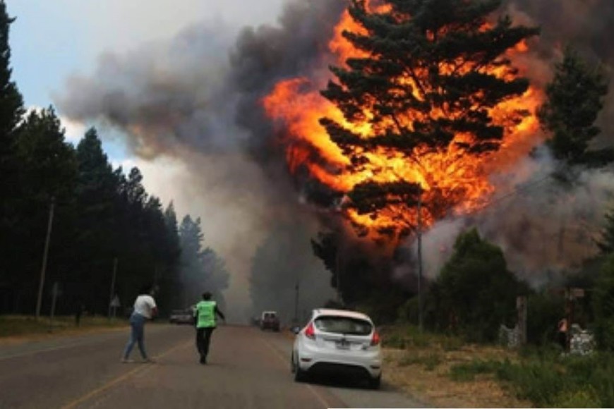 El fuego se aleja de la ciudad, pero sigue quemando bosque