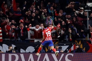 Soccer Football - Champions League - Atletico Madrid v Bayer Leverkusen - Metropolitano, Madrid, Spain - January 21, 2025
Atletico Madrid's Julian Alvarez celebrates scoring their first goal REUTERS/Juan Medina