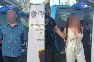 Un hombre y una mujer que intentaron sobornar a una oficial de policía fueron detenidos. Foto: Policía de la Ciudad de Buenos Aires.
