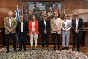 Los integrantes de la Mesa de Enlace que se reunieron con Caputo.