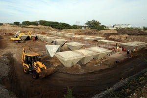 Acueducto Metropolitano Paraná. La obra, que se inició con fondos del gobierno de Entre Ríos y de la Nación, se encuentra frenada. Beneficiaría a una importante región, como la capital provincial, Colonia Avellaneda y San Benito. Foto: Archivo