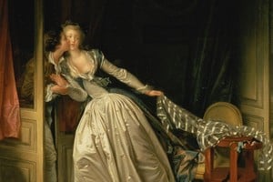 Fragmento de “El beso robado” de Fragonard. Foto: Museo del Hermitage, San Petersburgo