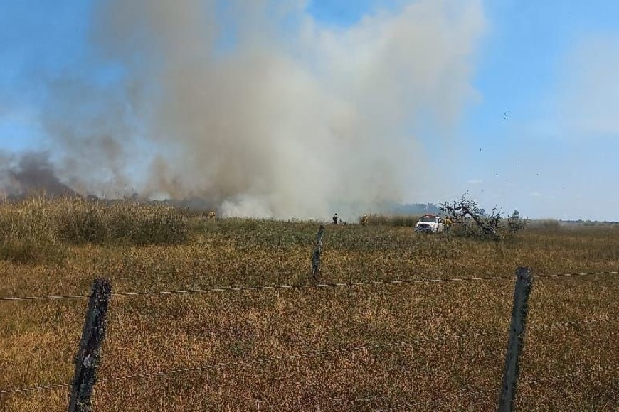 Bomberos Voluntarios sofocaron el incendio de unas 8.000 hectáreas de campo en el noreste santafesino - La Brava - departamento San Javier