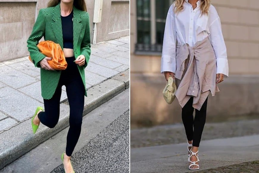 Combinar leggings con blazers y tacones eleva cualquier look.