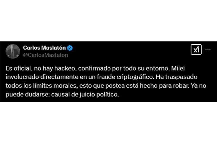 La opinión de Carlos Maslatón en X.