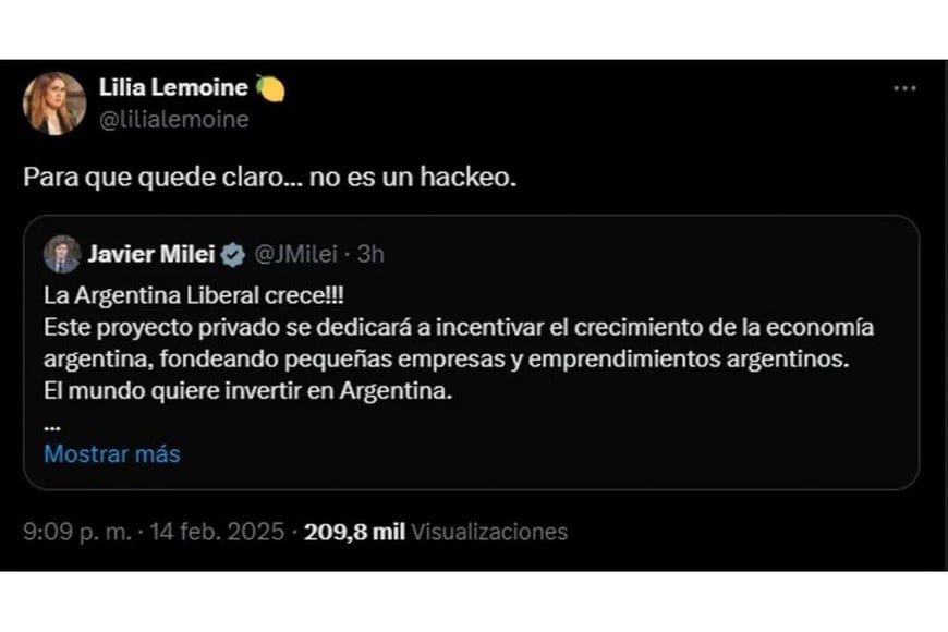 "No es un hackeo" dijo Lilia Lemoine.