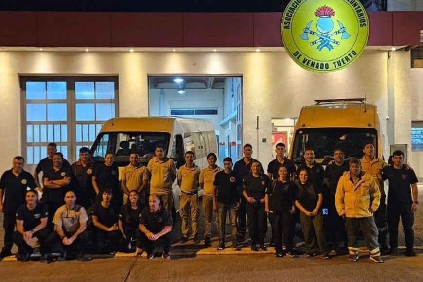 El contingente santafesino en su paso por Venado Tuerto para seguir ruta hacia el sur argentino.