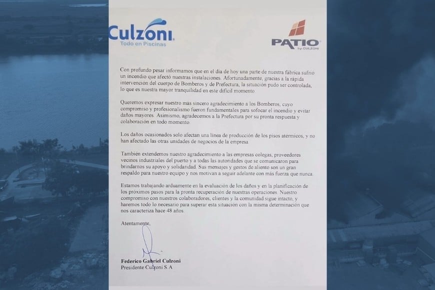 Comunicado Culzoni. Gentileza