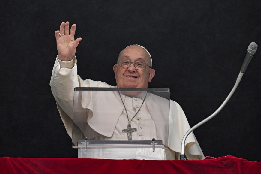 Pope Francis leads the Angelus prayer at the Vatican, January 5, 2025. Vatican Media/­Handout via REUTERS    ATTENTION EDITORS - THIS IMAGE WAS PROVIDED BY A THIRD PARTY.