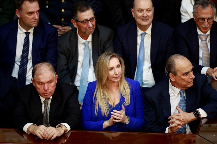 General Secretary of the Presidency Karina Milei and Cabinet Chief Guillermo Francos attend the opening session of the legislative term, at the National Congress, in Buenos Aires, Argentina, March 1, 2025. REUTERS/Matias Baglietto