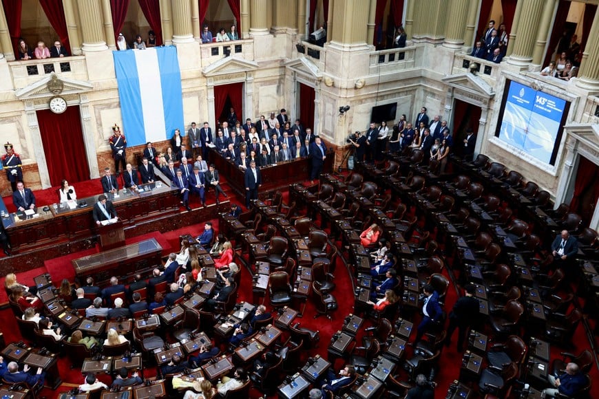 Argentina's President Javier Milei attends the opening session of the legislative term, at the National Congress, in Buenos Aires, Argentina, March 1, 2025. REUTERS/Matias Baglietto