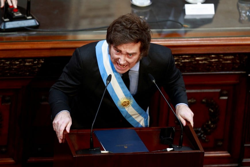 Argentina's President Javier Milei attends the opening session of the legislative term, at the National Congress, in Buenos Aires, Argentina, March 1, 2025. REUTERS/Matias Baglietto