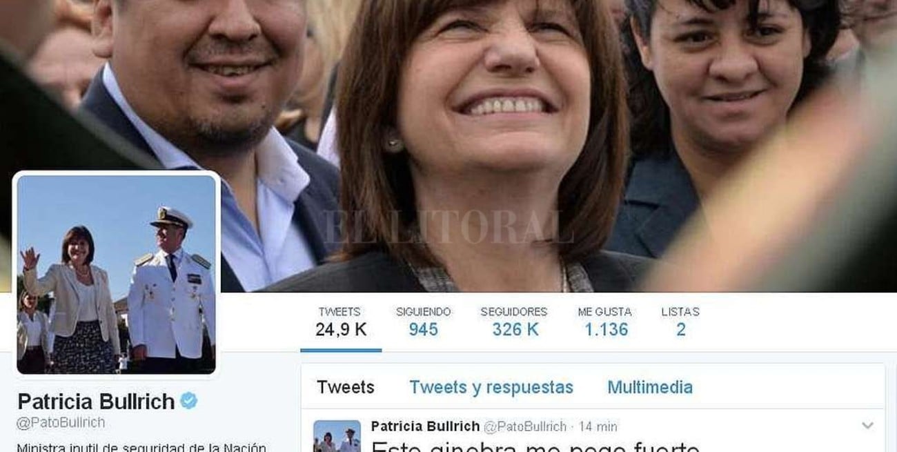 Hackearon la cuenta de twitter de la ministra de Seguridad Patricia Bullrich