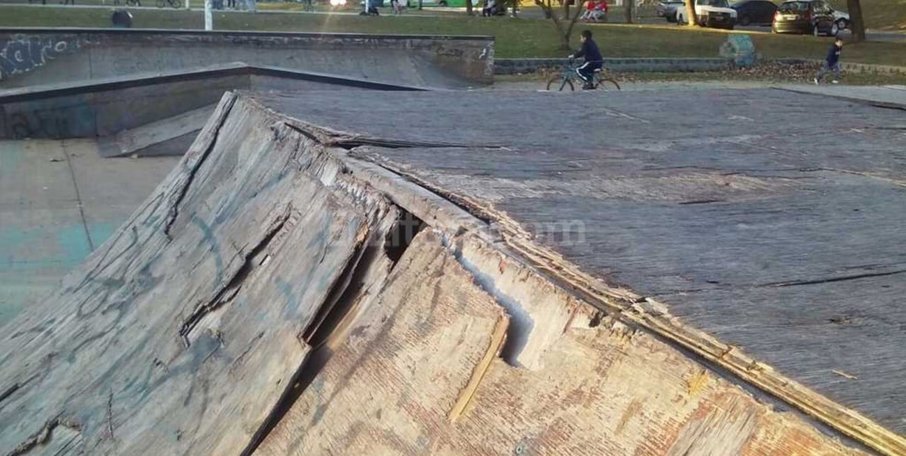 La pista de skate del Parque Sur, también abandonada