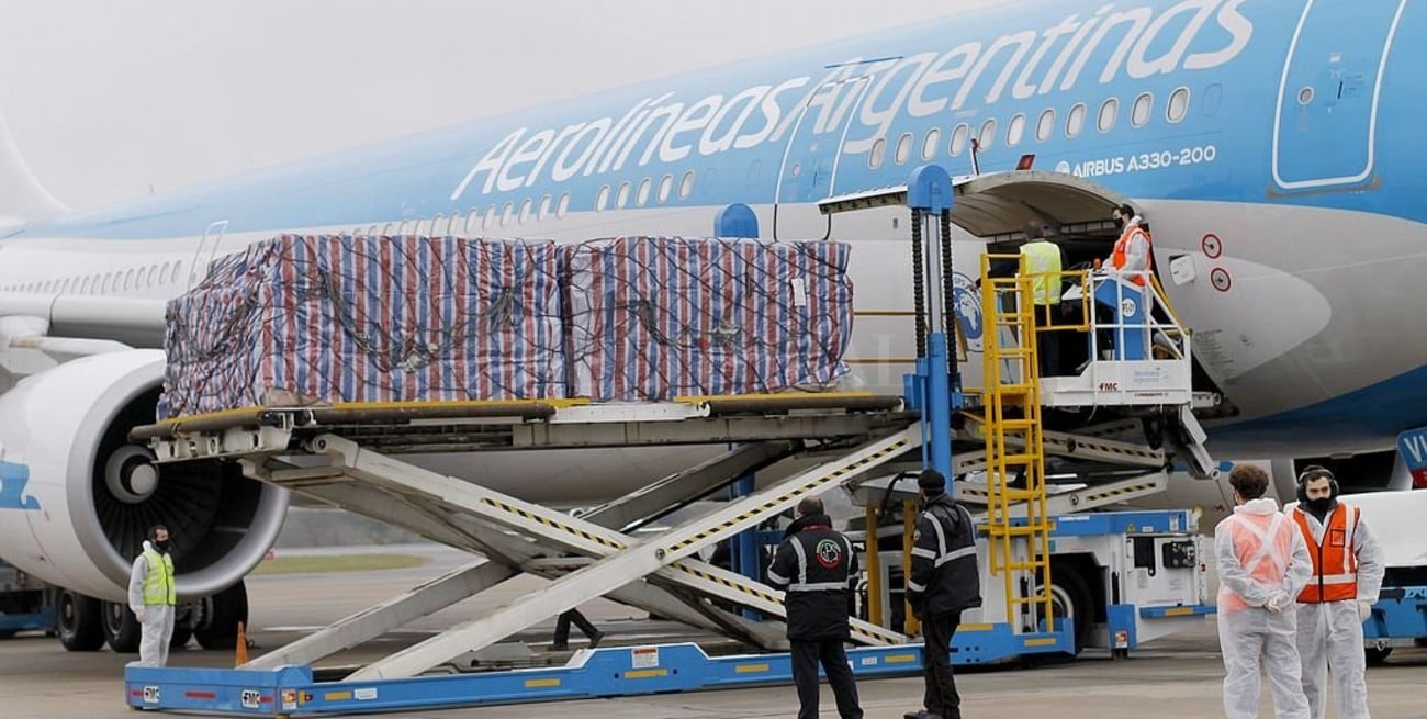 Cruz Roja Argentina recibe el tercer avión con insumos sanitarios para su plan contra el coronavirus