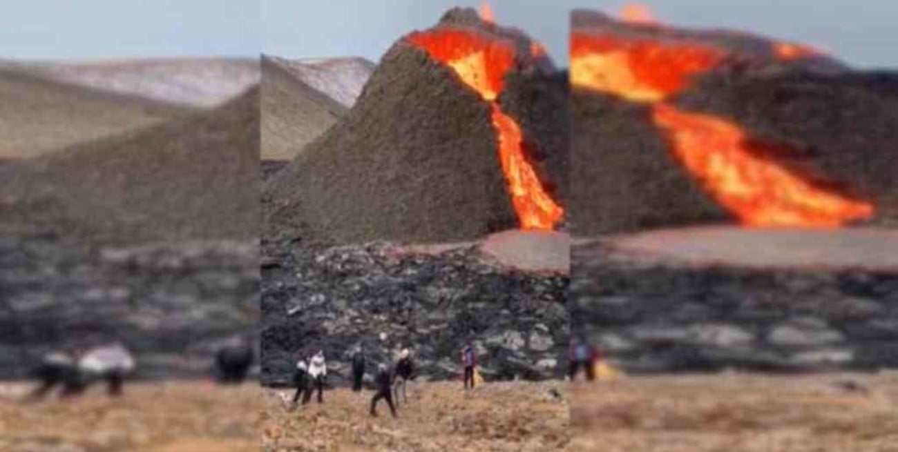 Video: juegan al vóleibol a metros de un volcán en plena erupción