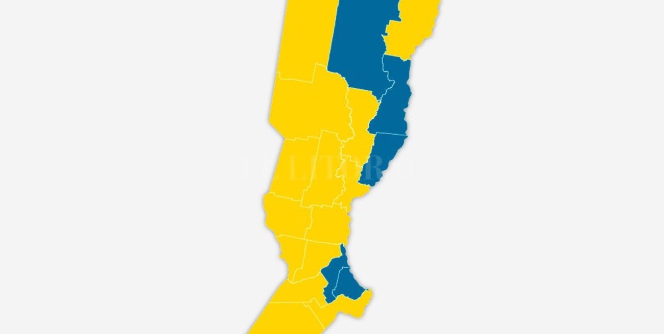 El mapa de Santa Fe nuevamente pintado de amarillo