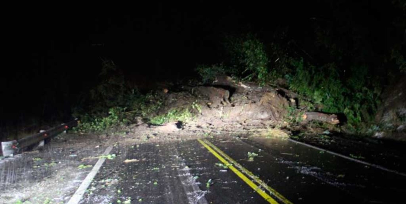 Impactante alud en Villa La Angostura sobre la Ruta 40