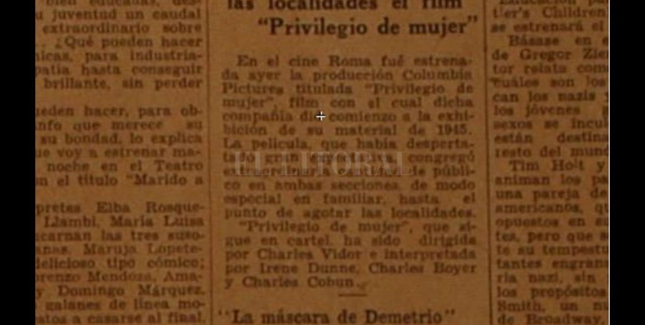 El día que una película de Irene Dunne agotó las localidades del Cine Roma