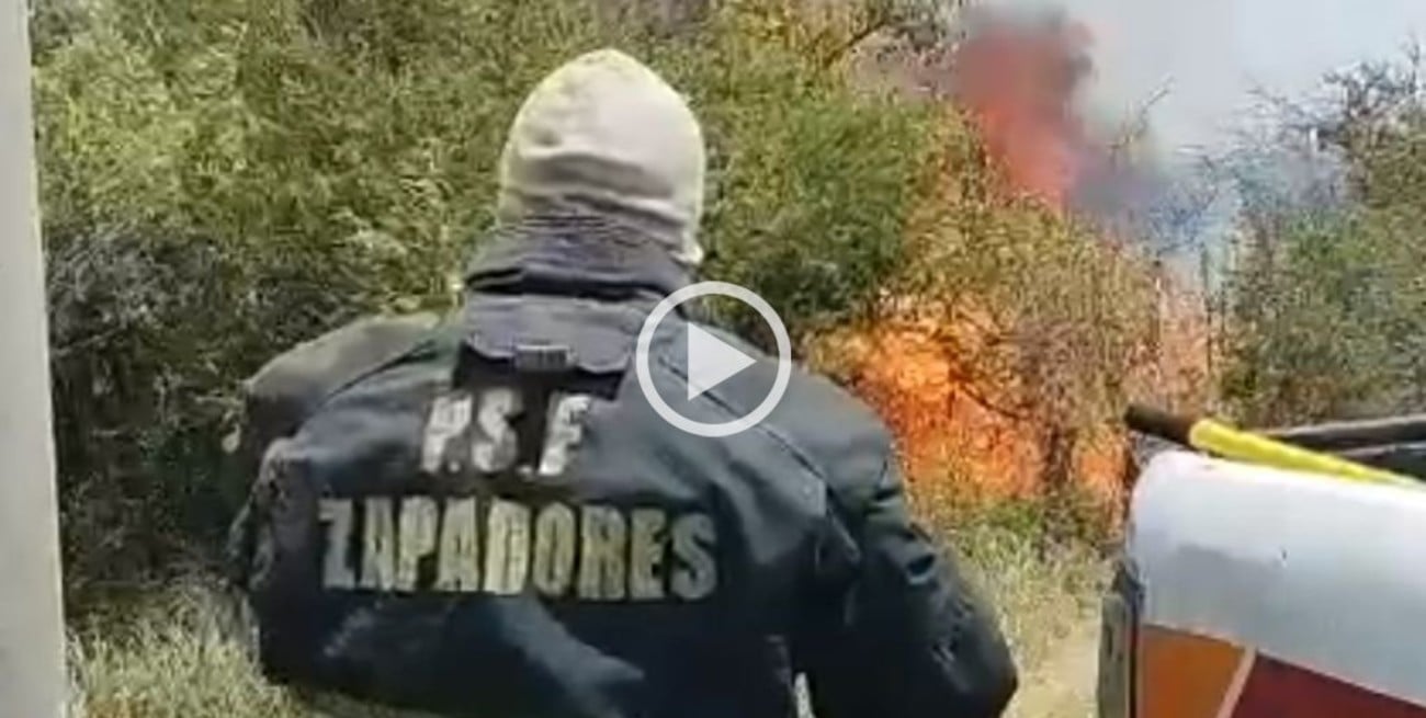 Video: extinguieron un incendio de grandes dimensiones sobre la Ruta Nacional 168