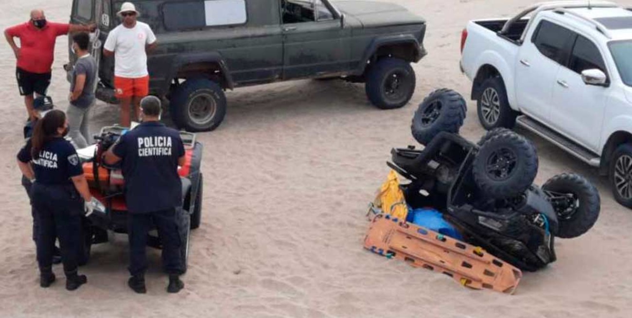 Una mujer murió en Pinamar al volcar con un cuatriciclo