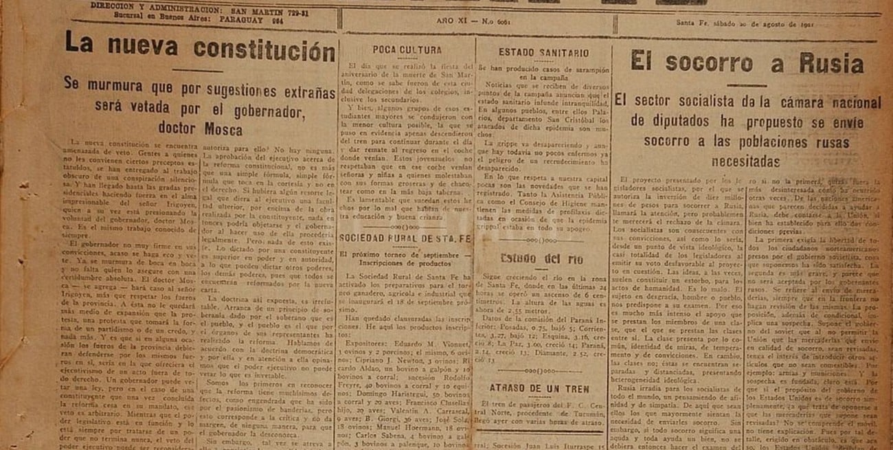 La constitución santafesina de 1921. Dos veces frustrada