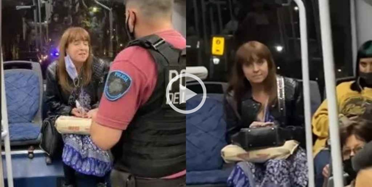 Video: una mujer subió sin barbijo al colectivo y tuvo que intervenir la policía para bajarla